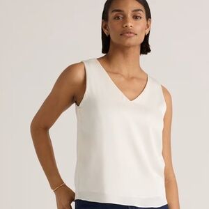 Quince Washable Stretch Silk Tank in Ivory
